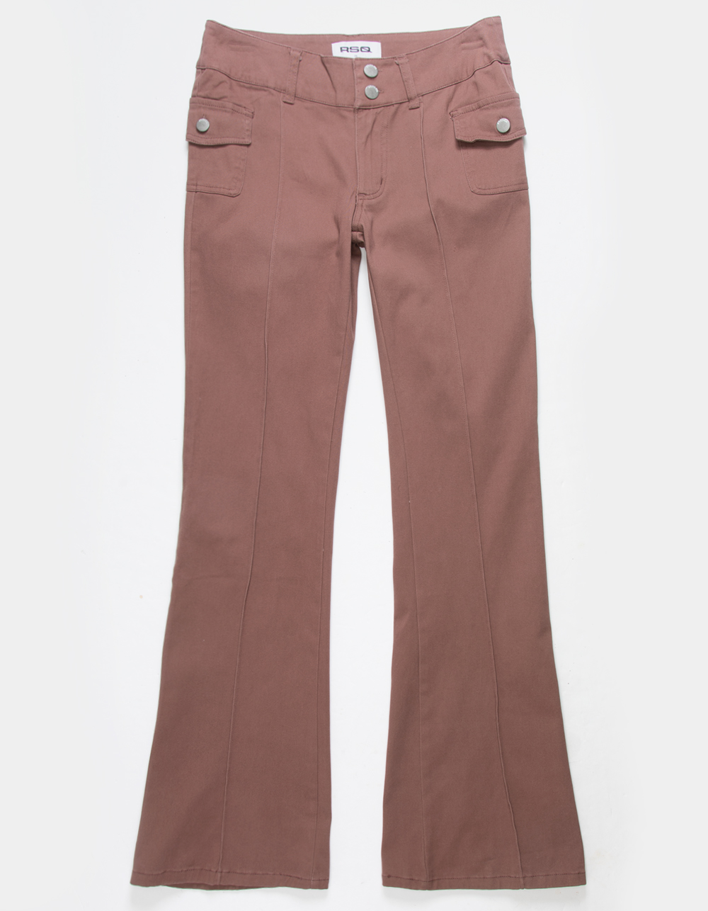 RSQ Womens Low Rise Seamed Flared Pants - CHESTNUT