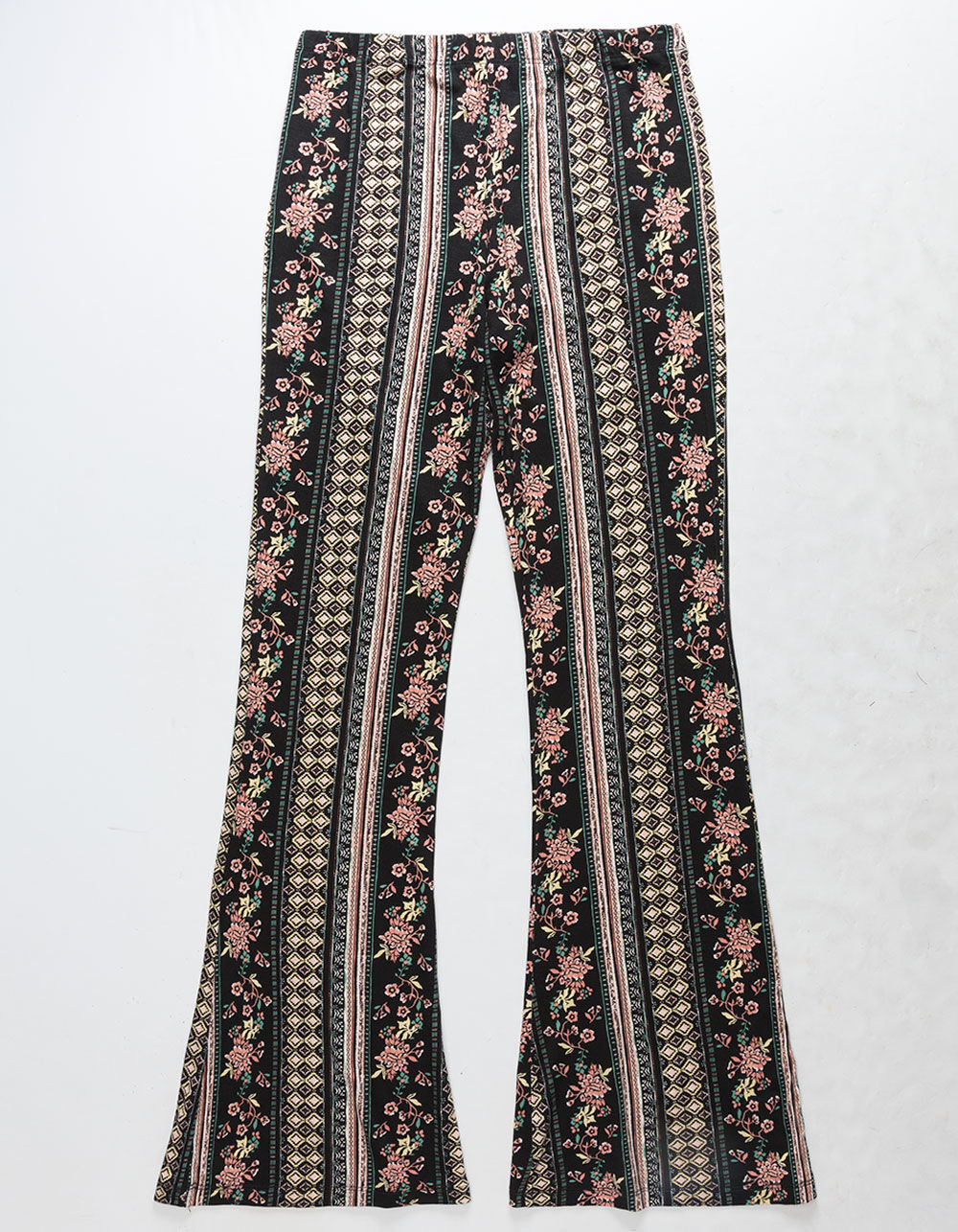 WHITE FAWN Wallpaper Floral Girls Flare Pants - CORAL COMBO | Tillys