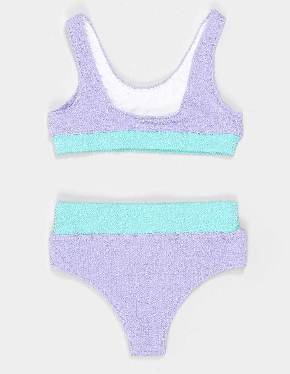 SEAESTA SURF Textured Girls Bralette Bikini Set - PURPLE COMBO