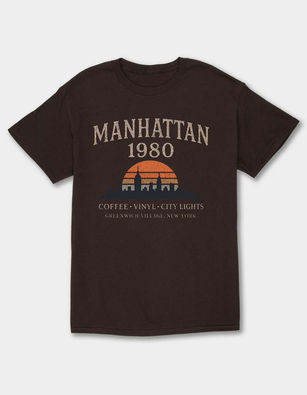 NEW YORK Manhattan Sunrise Unisex Tee - CHOCOLATE