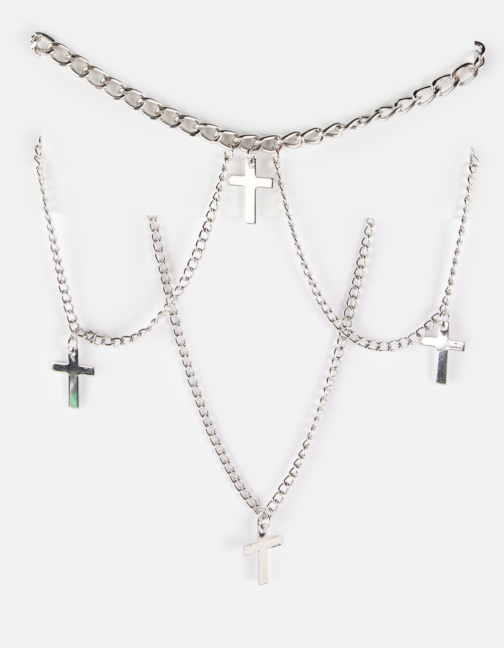 FULL TILT Cross Chain Choker SILVER Tillys