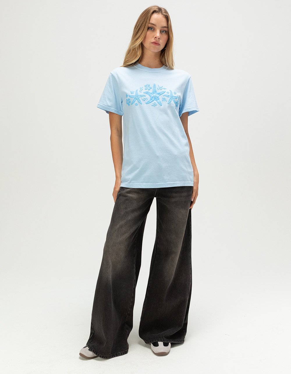 RIOT SOCIETY Starfish Womens Boyfriend Tee - BLUE