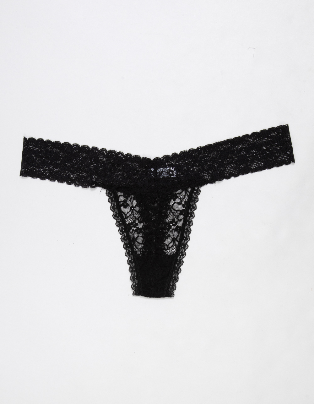 FULL TILT Allover Lace Thong - BLACK