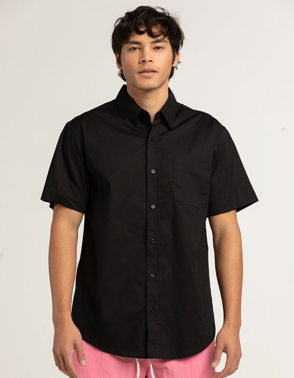 RSQ Mens Solid Button Up Shirt - BLACK | Tillys