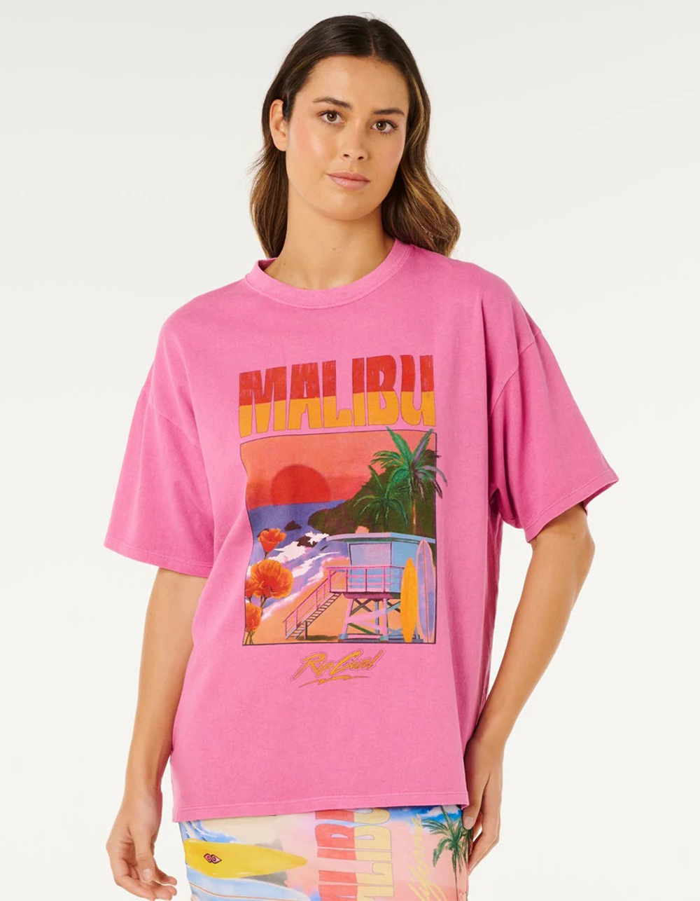 RIP CURL Hayley O Womens Heritage Tee - PINK