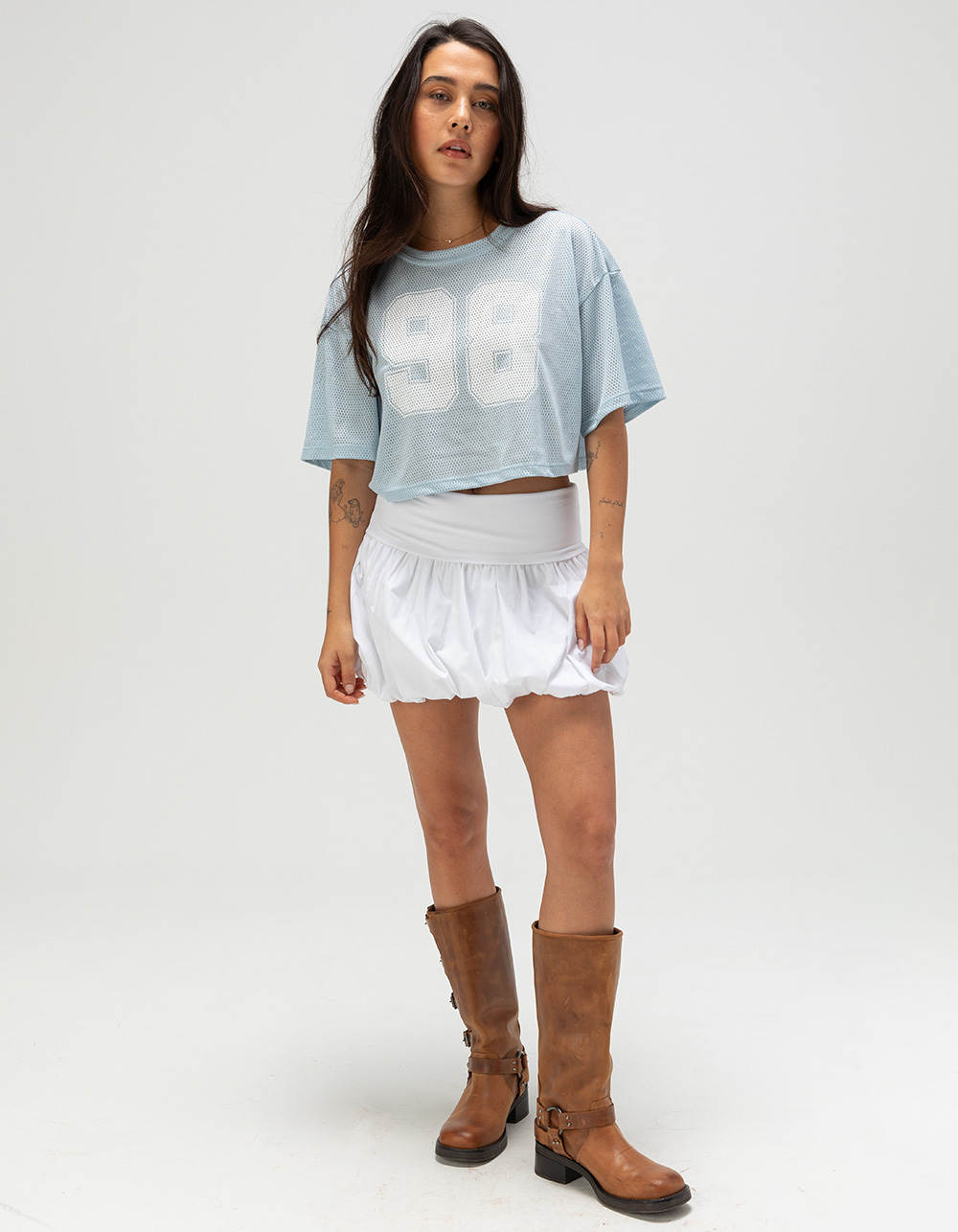 RSQ Womens Bubble Mini Skirt - WHITE