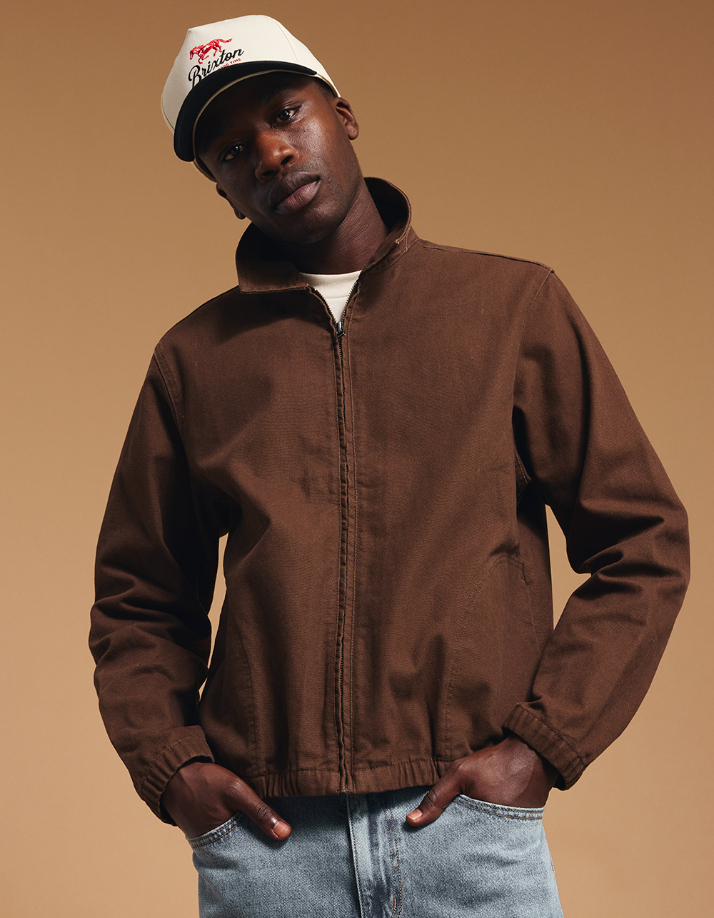 BRIXTON The Town Mens Workwear Jacket - BROWN