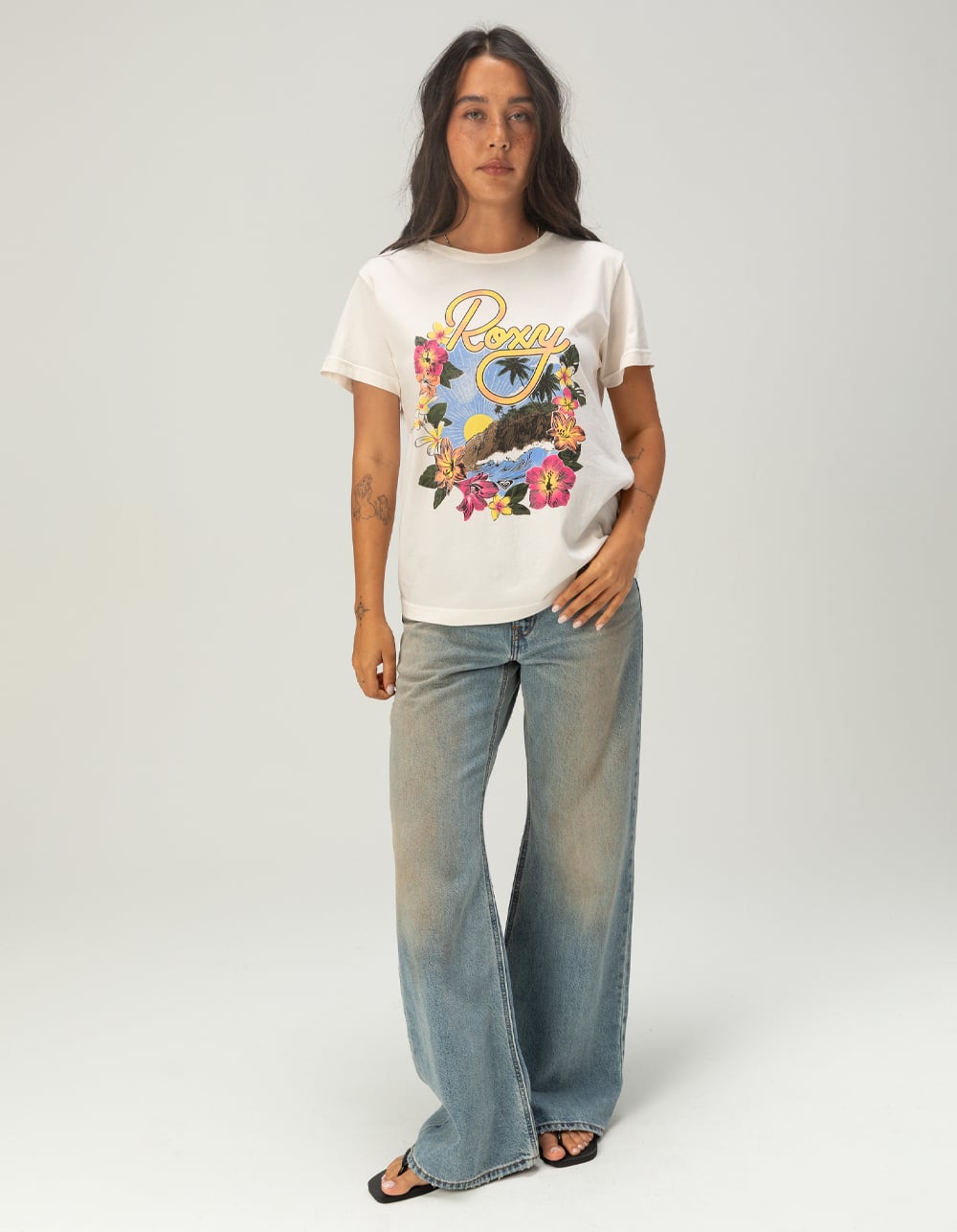 ROXY Surfin Womens Boyfriend Tee - IVORY