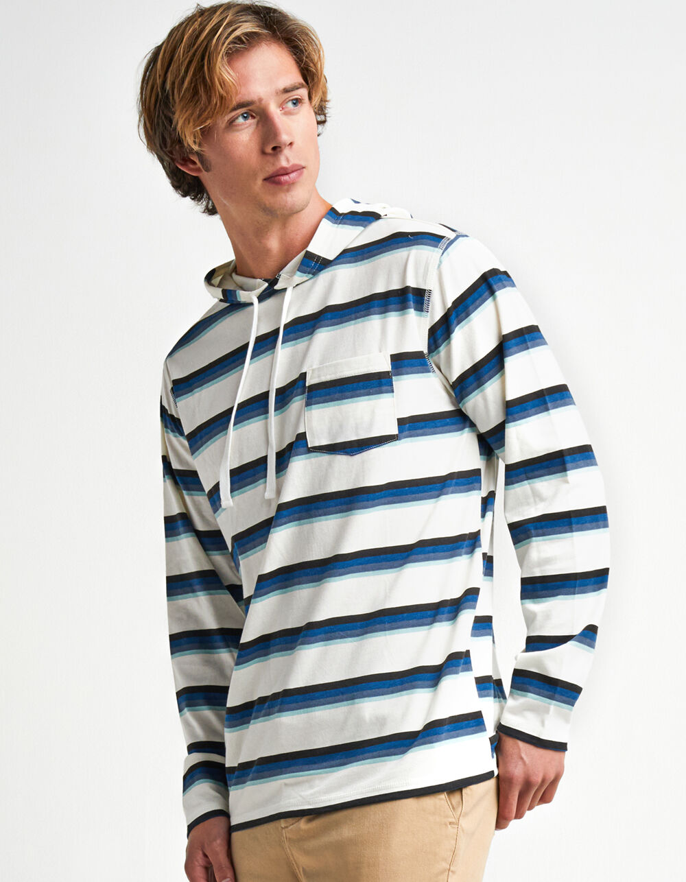 RSQ Striped Mens Hooded Tee - OFF WHITE | Tillys