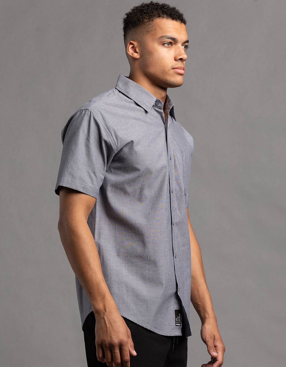 RSQ Mens Solid Chambray Button Up Shirt - DARK BLUE | Tillys
