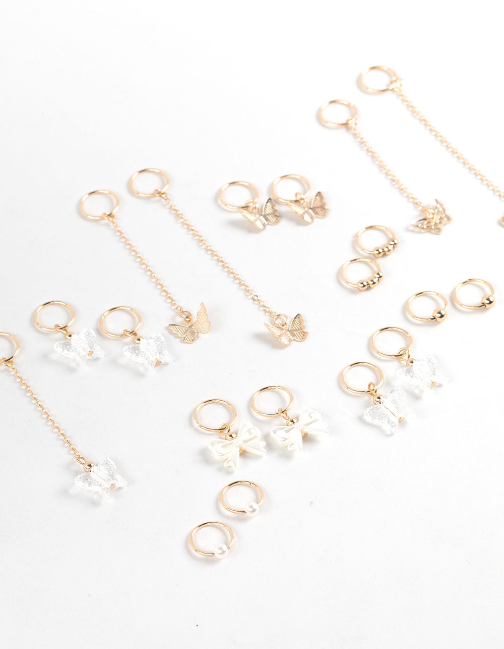 FULL TILT Butterfly Hair Ring Set - GOLD