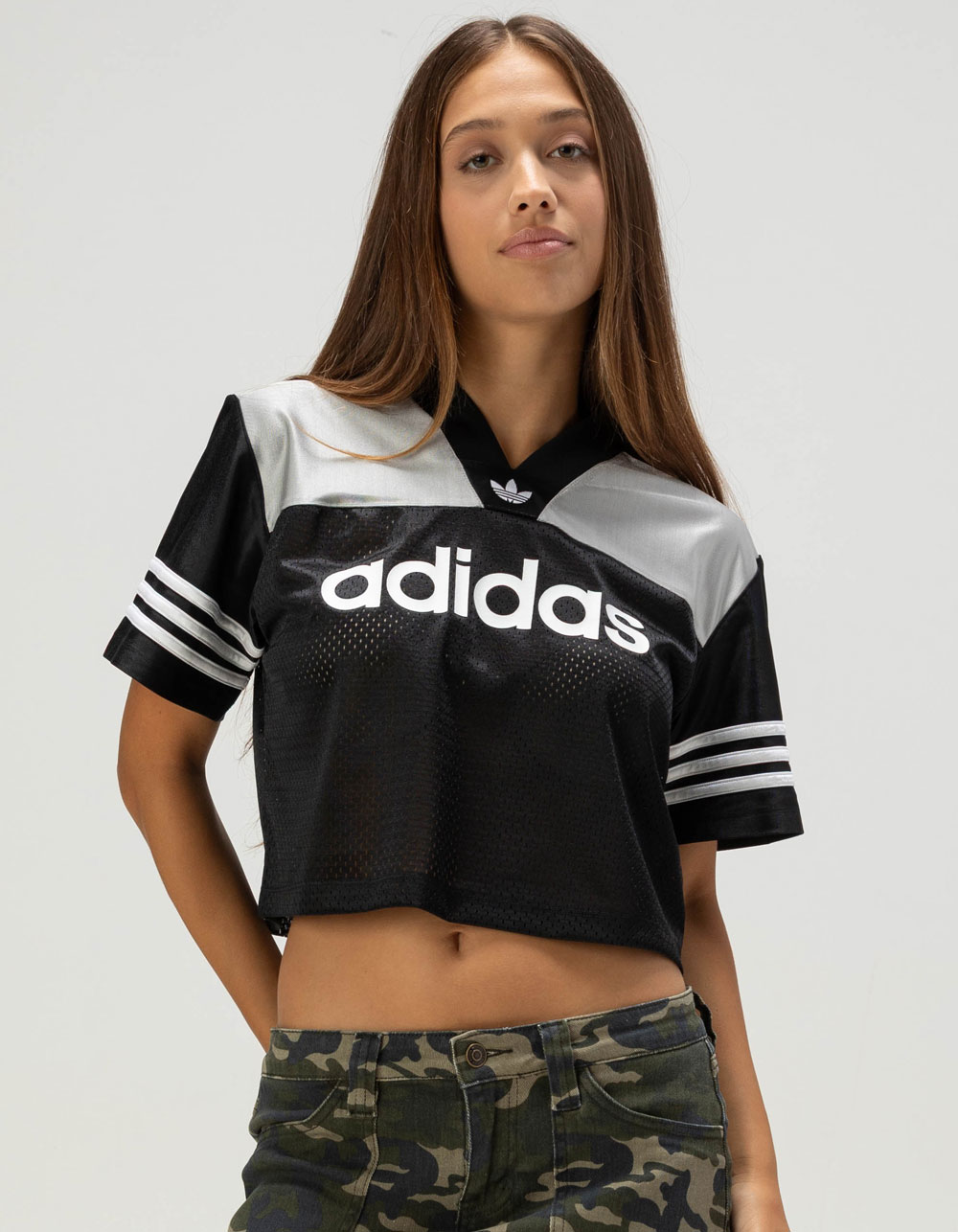 ADIDAS Originals Womens Crop Jersey - BLK/MULTI