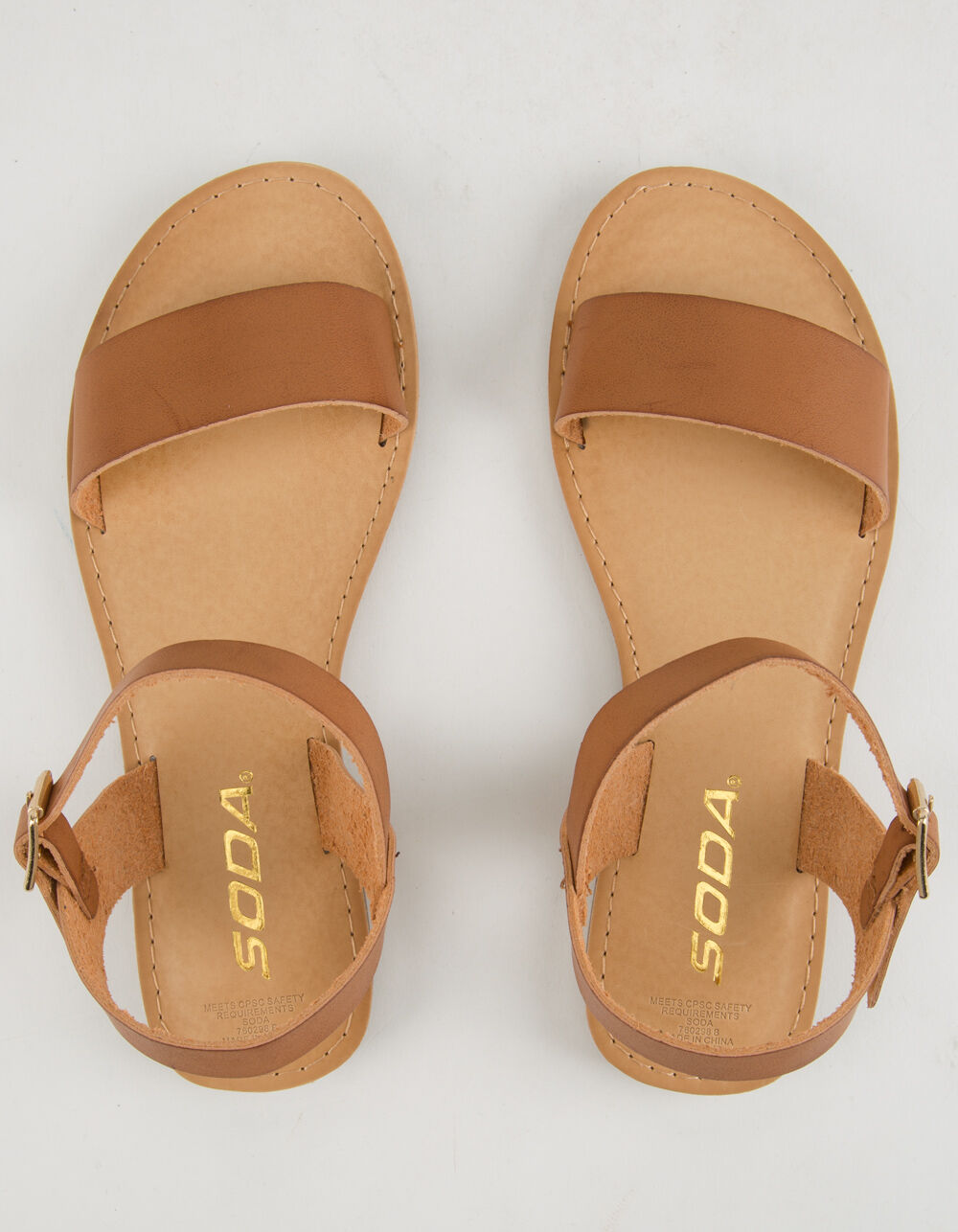SODA Ankle Strap Girls Tan Sandals image number 1
