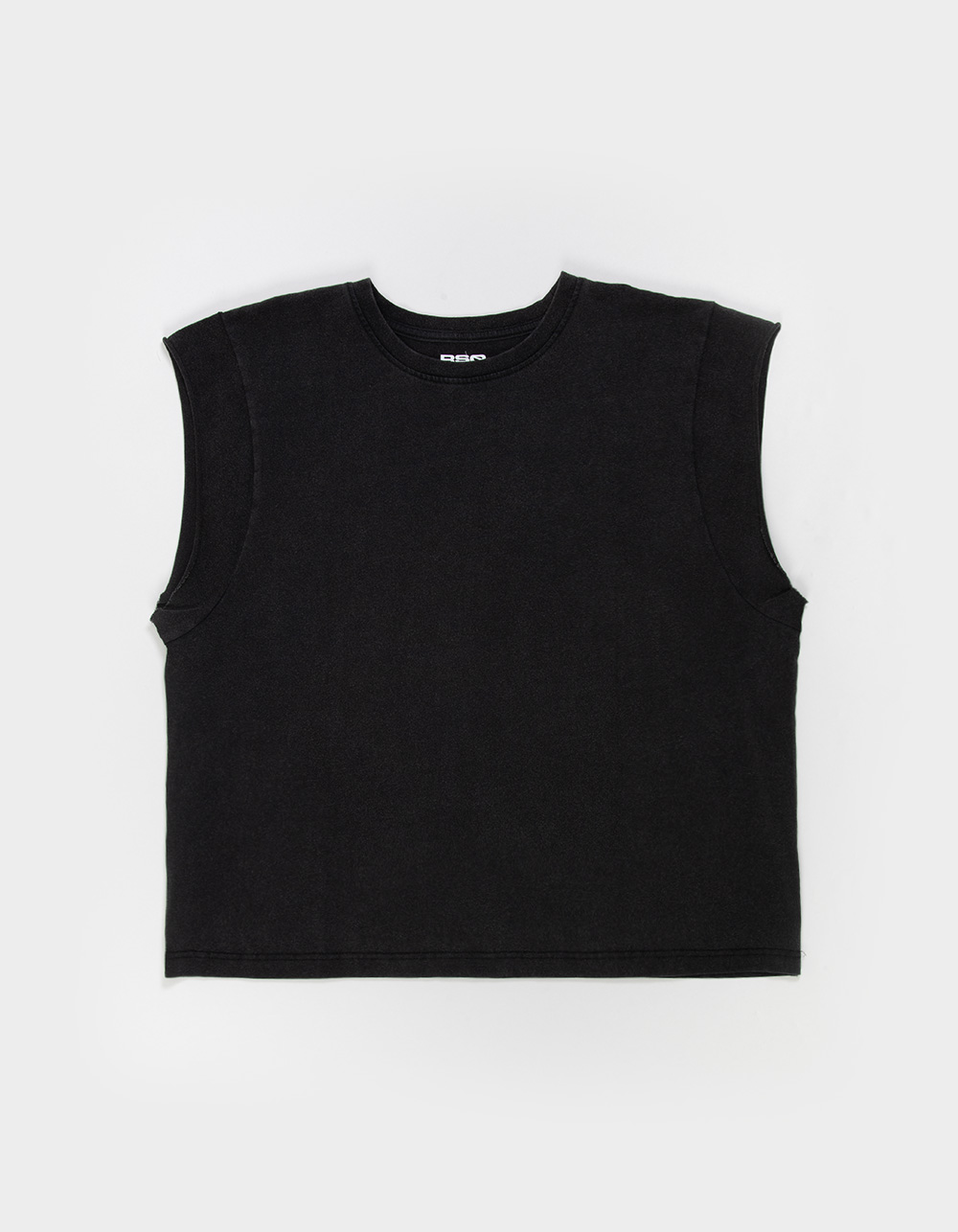 RSQ Mens Washed Cropped Muscle Tee