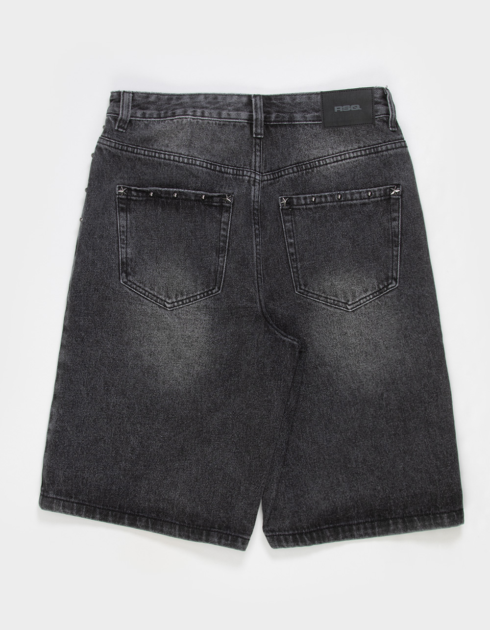 RSQ Mens Baggy Studded Jorts - WASHED BLACK