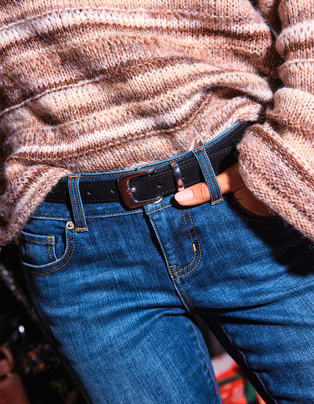 2 Pack Suede Bonded Leather Belts - BROWN/BLACK