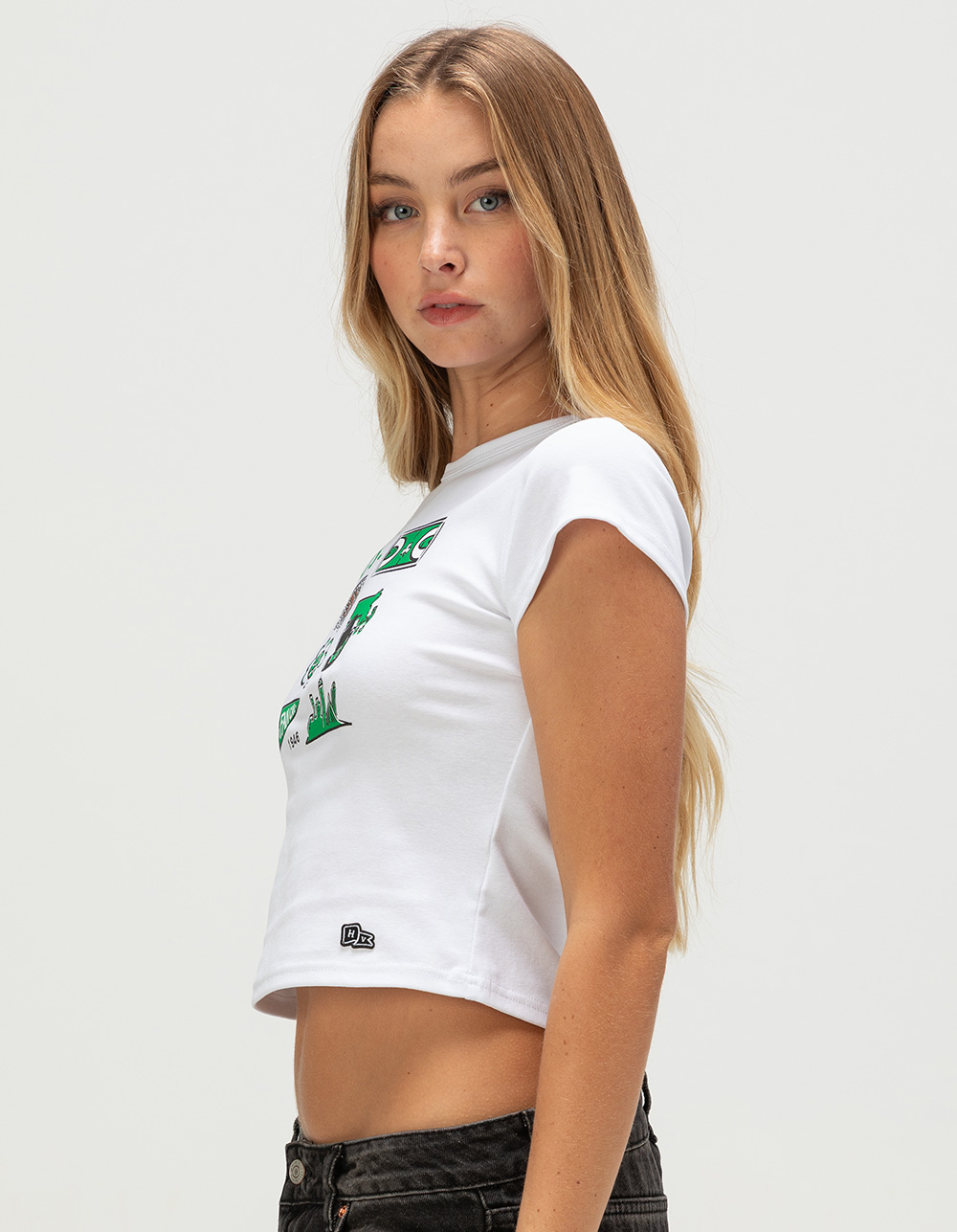 HYPE AND VICE Boston Celtics Womens Baby Tee - WHITE