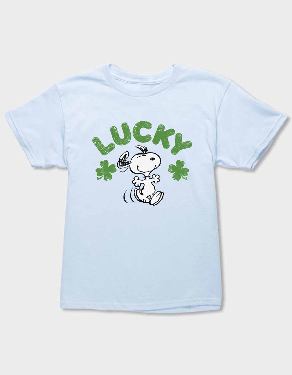 PEANUTS Lucky Snoopy Unisex Kids Tee - LIGHT BLUE