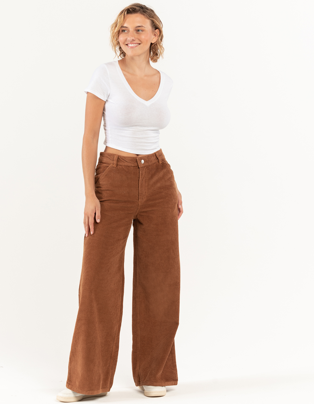 Brown Corduroy Pants, High Waist Corduroy Pants Women, Loose Pants, Casual Corduroy  Pants, Plus Size Pants, Custom Pants C2432 