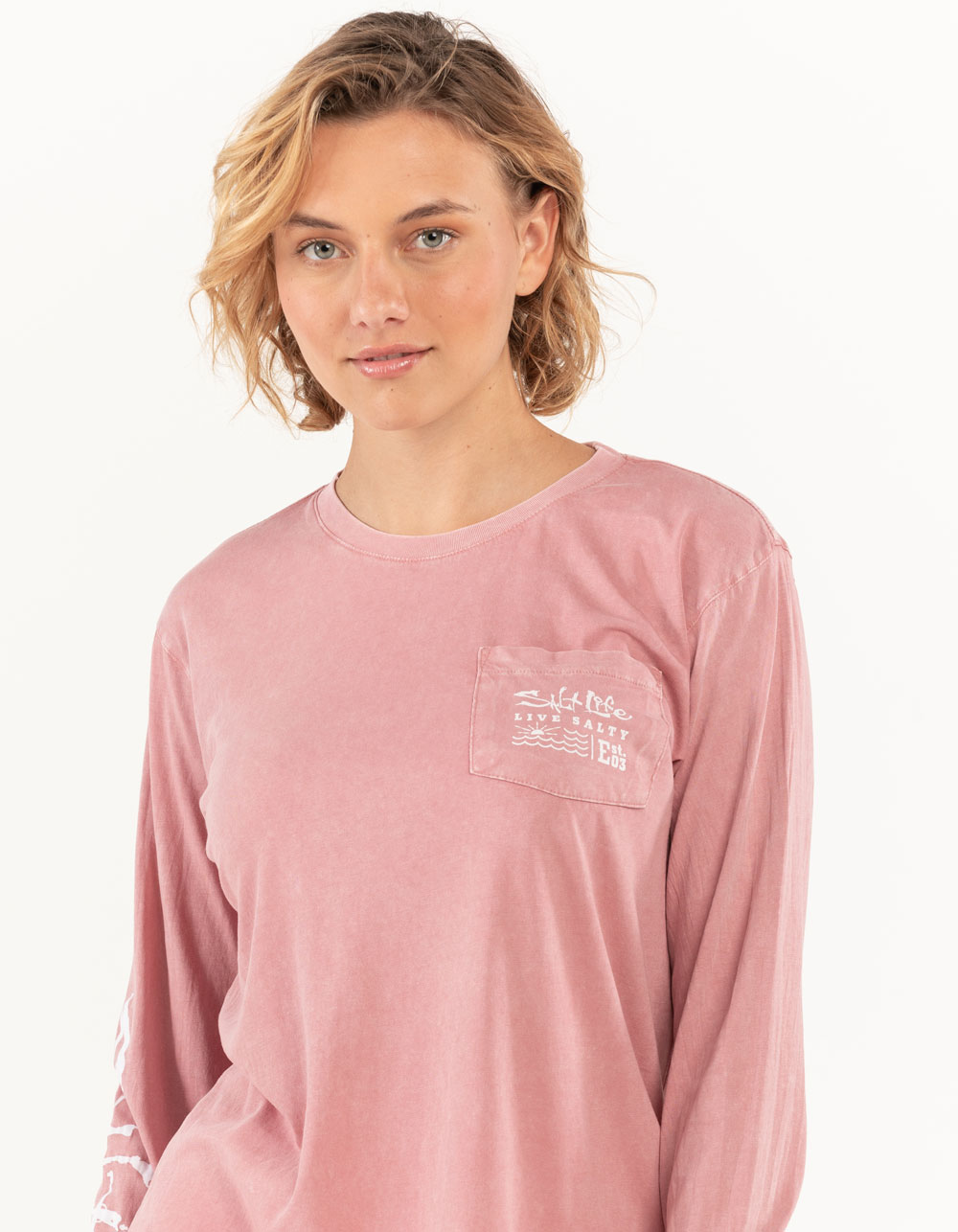 SALT LIFE Sea Womens Pocket Tee MAUVE Tillys
