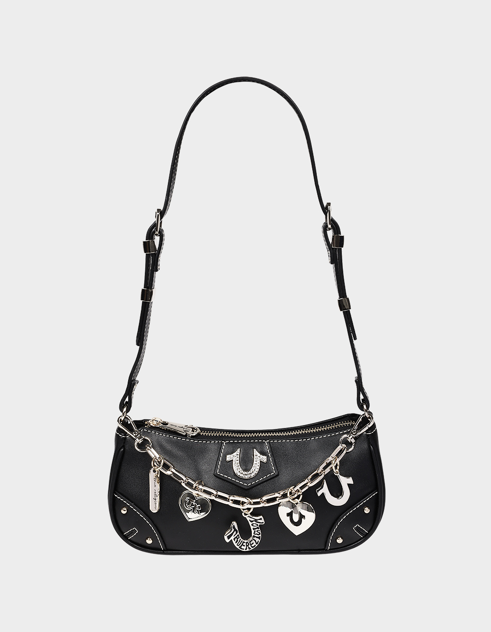 TRUE RELIGION Horseshoe Chain Shoulder Bag - BLACK