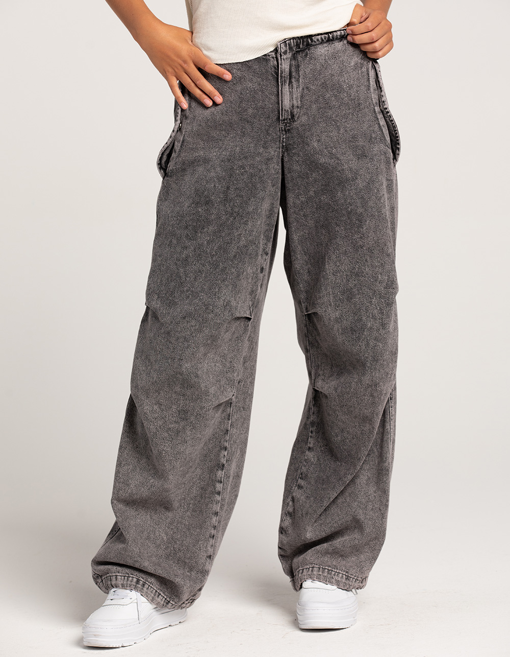 BDG Urban Outfitters Baggy Tech Pants WASHED BLACK Tillys