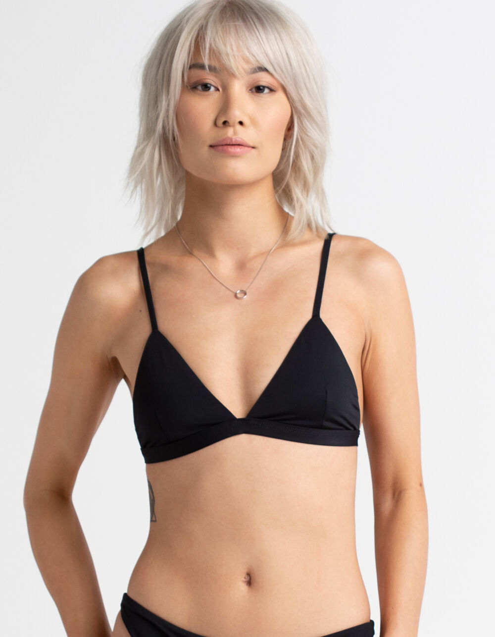 FULL TILT Fixed Triangle Bikini Top - BLACK