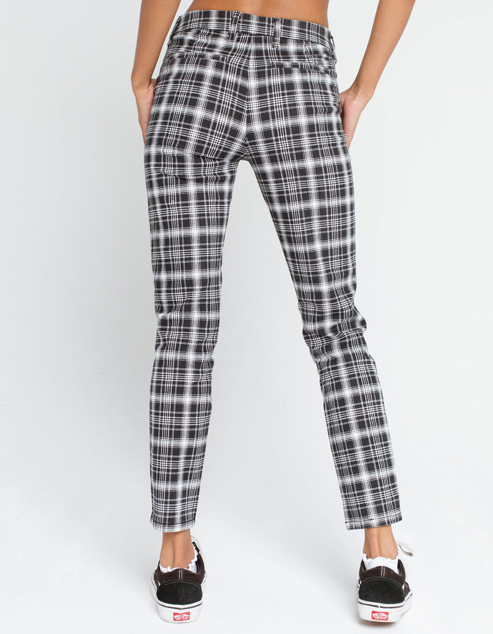 RSQ Plaid Womens Trousers - BLKWH 