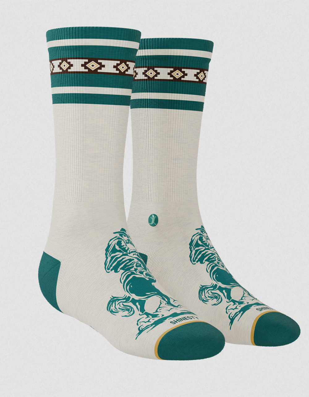 SHINESTY The 2nd Rodeo Crew Socks - GREEN COMBO