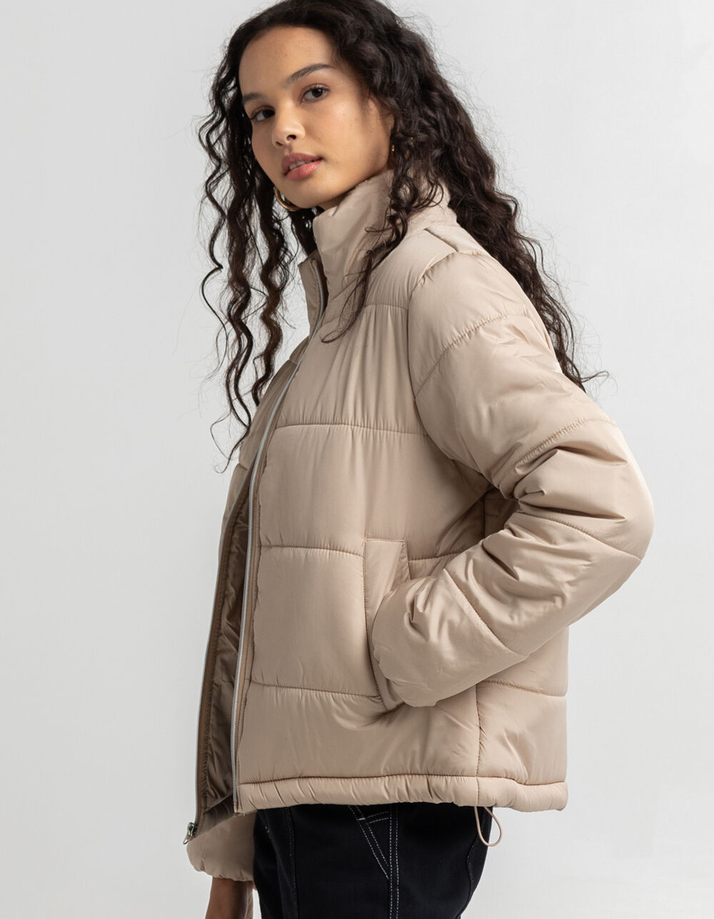 ME JANE Women Nylon Puffer Jacket - TAN | Tillys