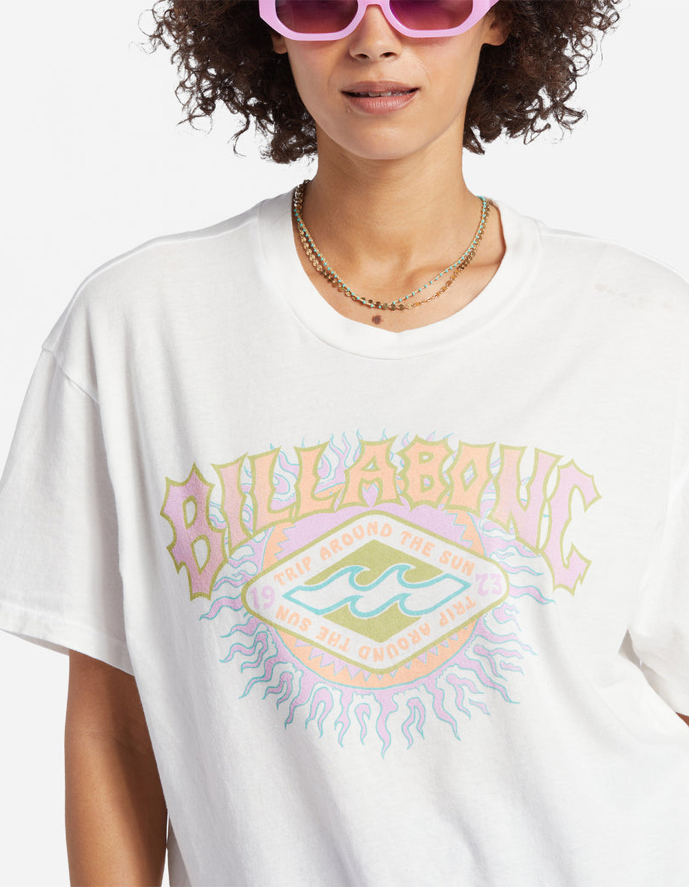 BILLABONG Around The Sun Womens Oversized Tee - WHITE