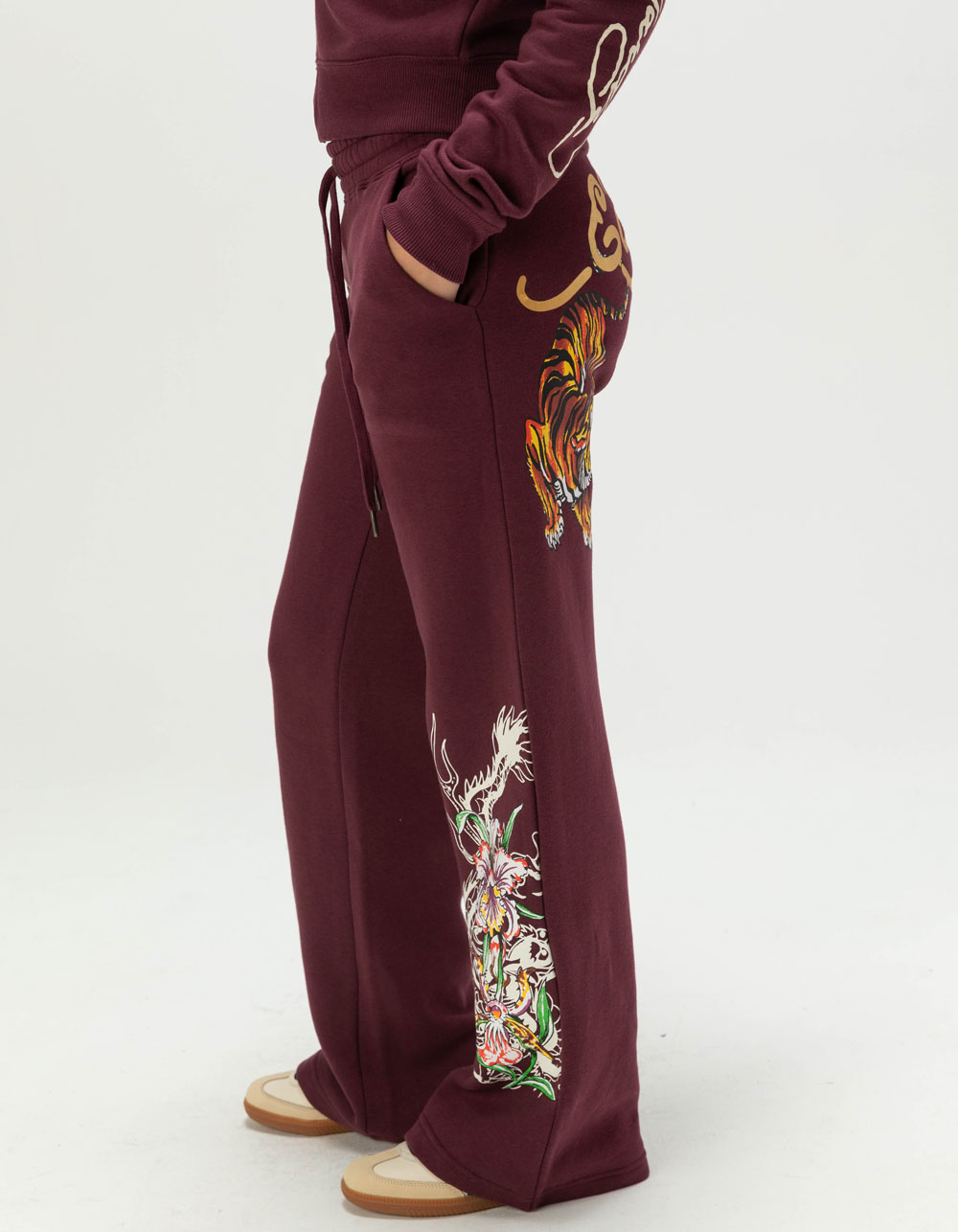 ED HARDY Tigers Womens Sweatpants - FIG