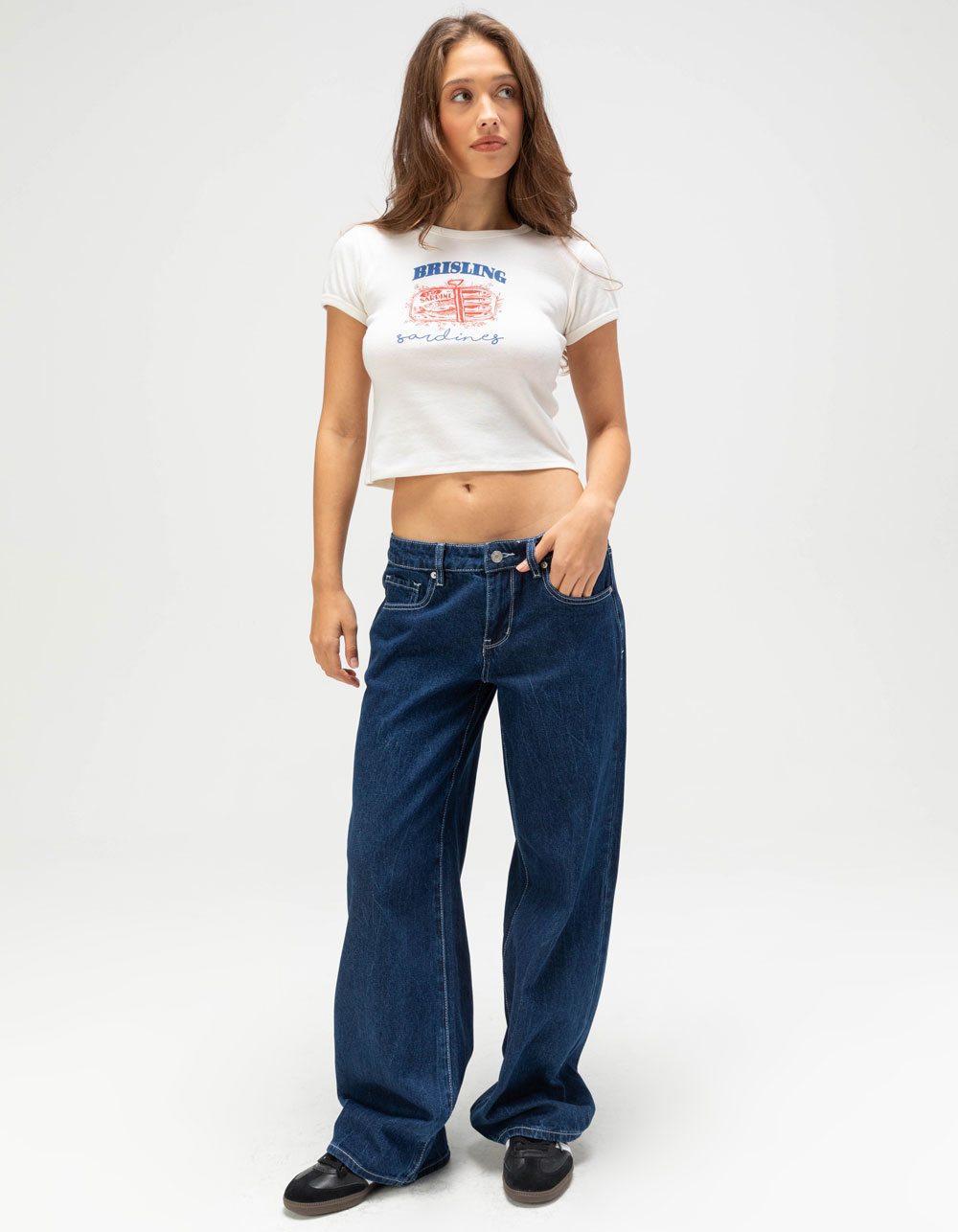 RSQ Womens Sardines Baby Tee - NATURAL