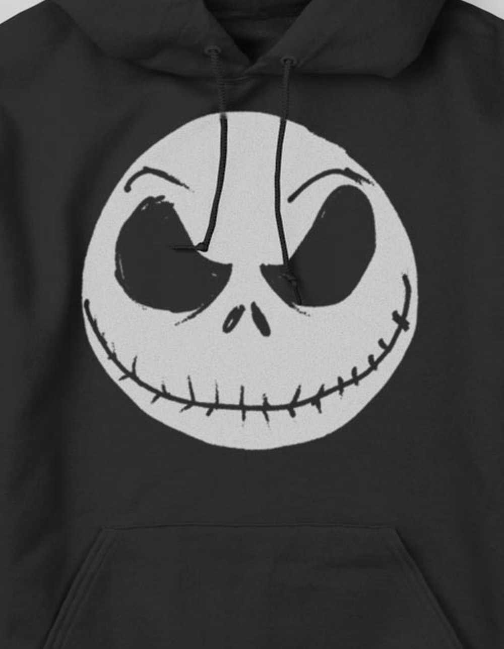 THE NIGHTMARE BEFORE CHRISTMAS Jack Face Unisex Hoodie - BLACK