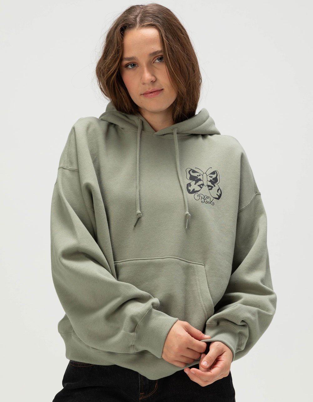 OBEY Butterfly Womens Hoodie - OLIVE