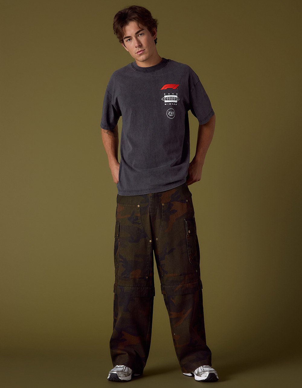 FORMULA 1 High Speed Mens Boxy Tee - WASHED BLACK