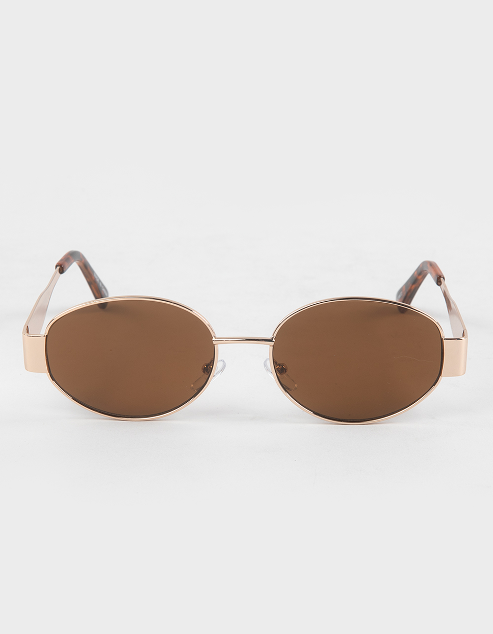 RSQ Oval Metal Sunglasses - BROWN