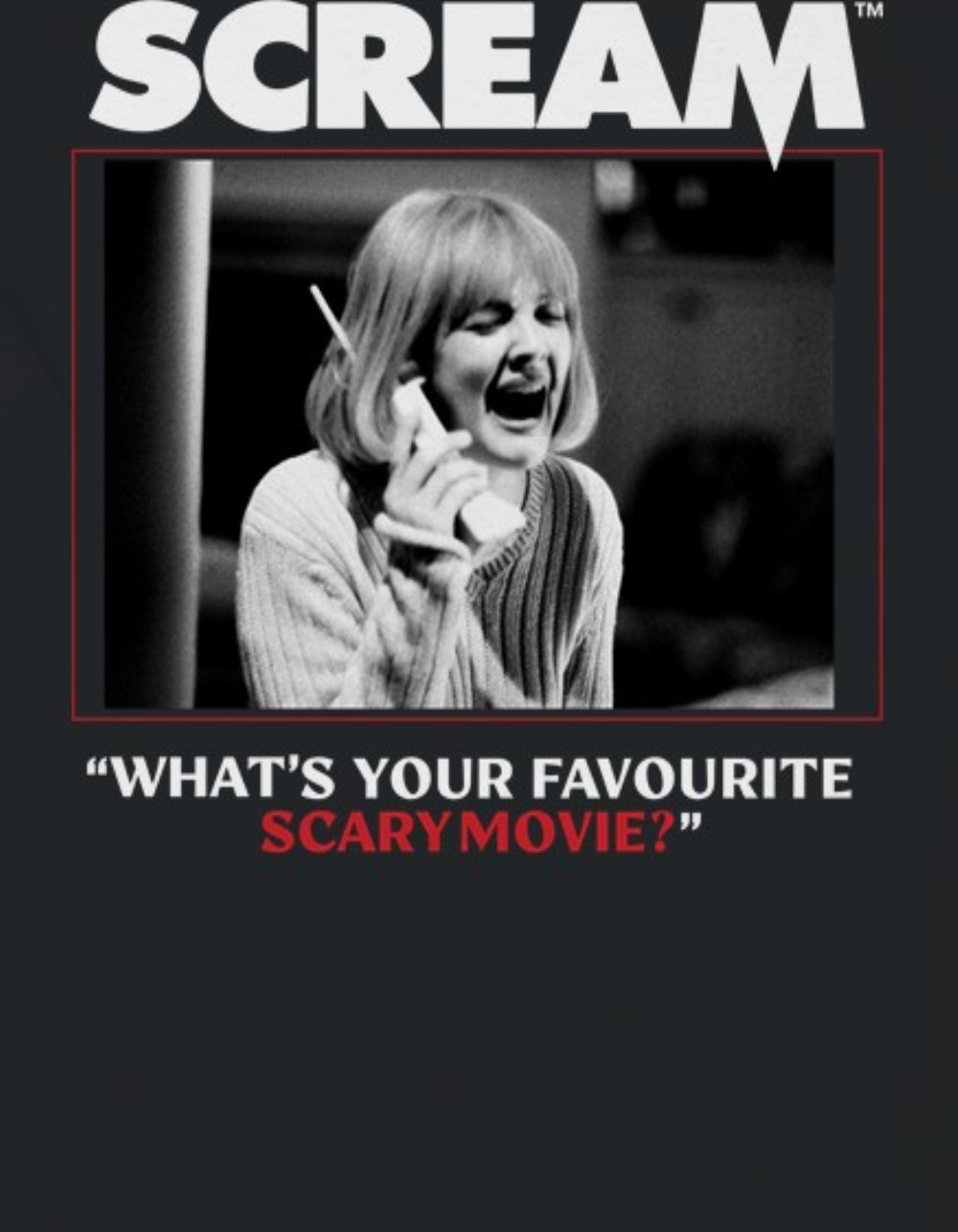 SCREAM What's Your Favorite Scary Movie Unisex Tee - BLACK