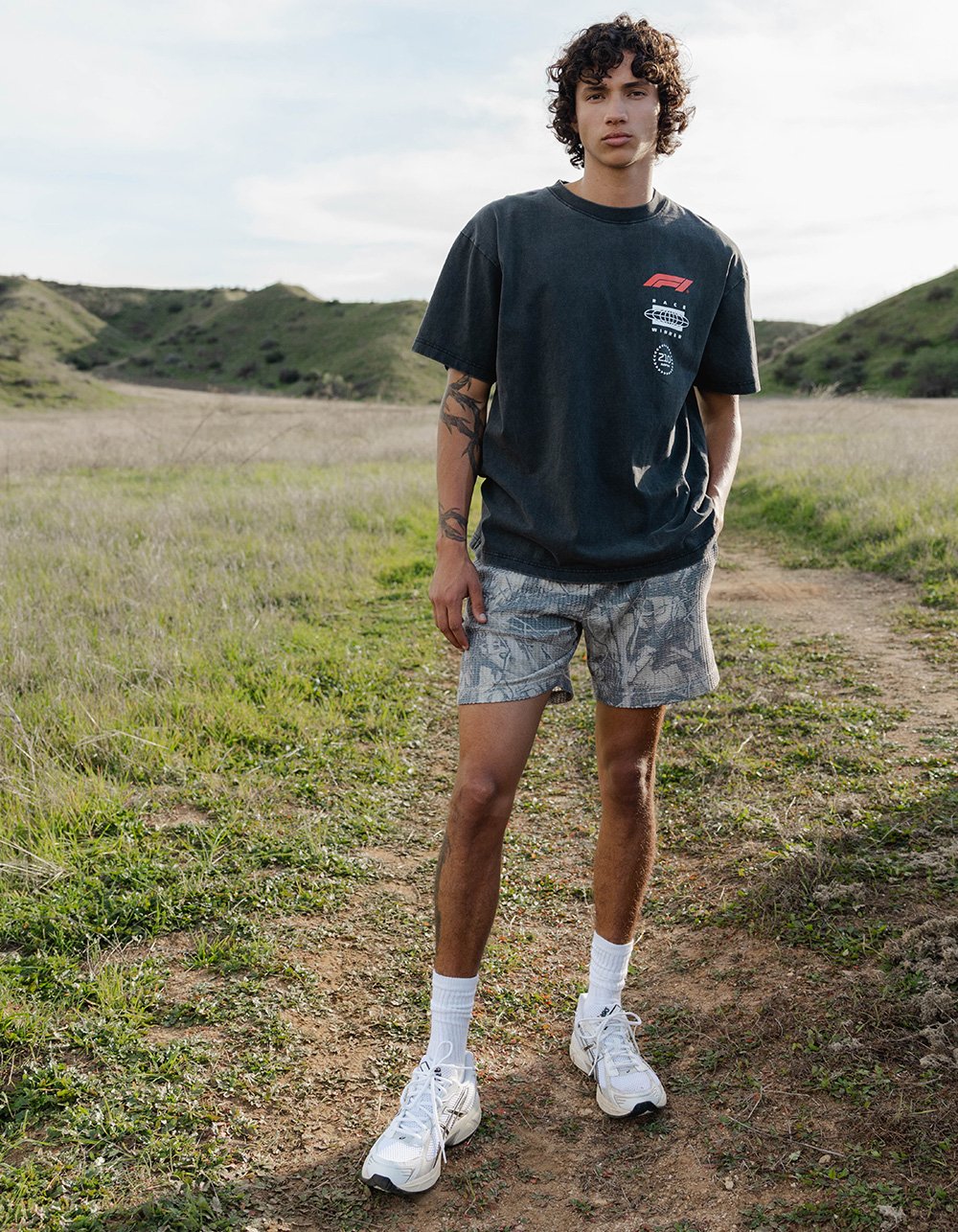 FORMULA 1 High Speed Mens Boxy Tee - WASHED BLACK