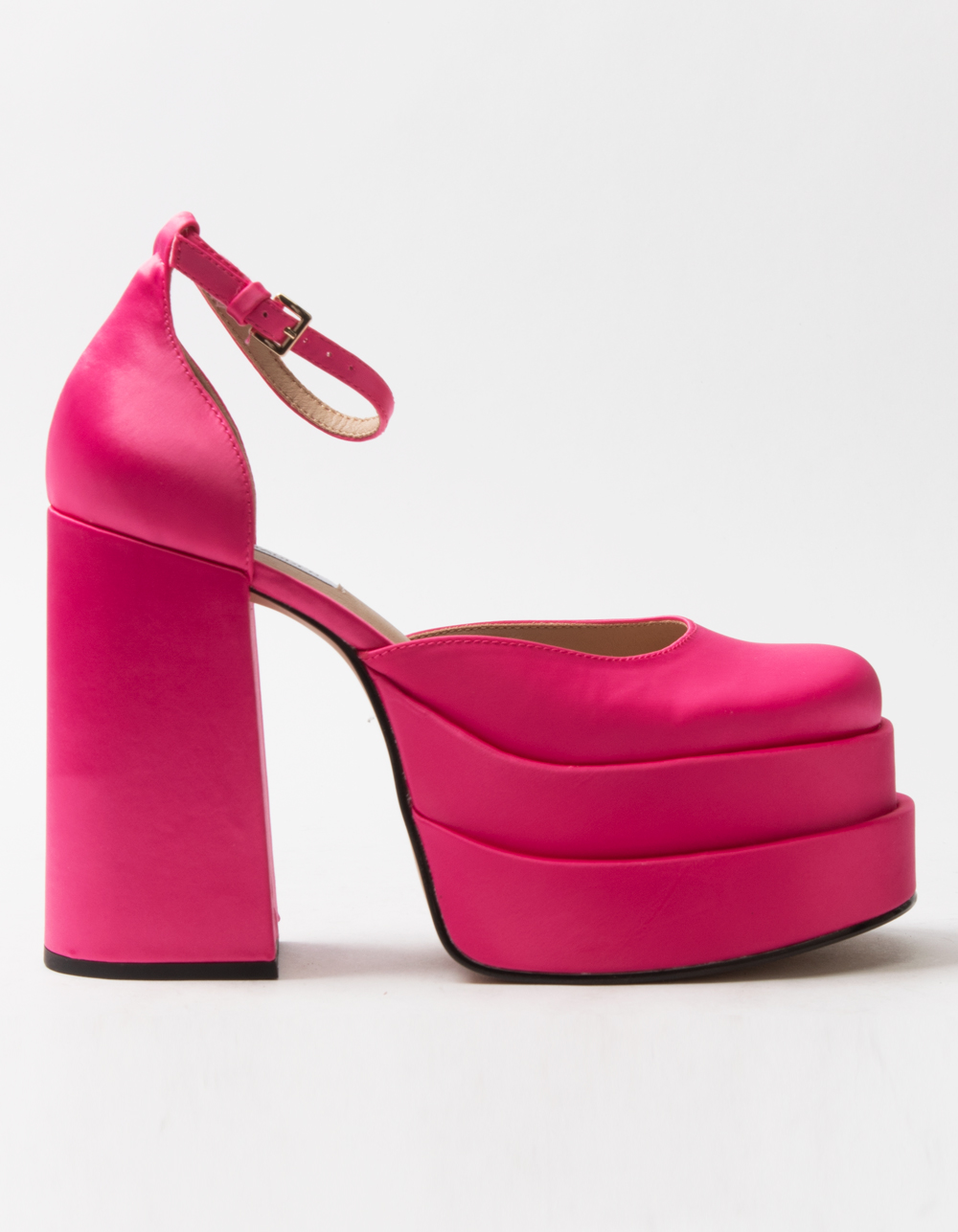 STEVEN MADDEN Charlize Satin Platform Heels - HOT PINK | Tillys