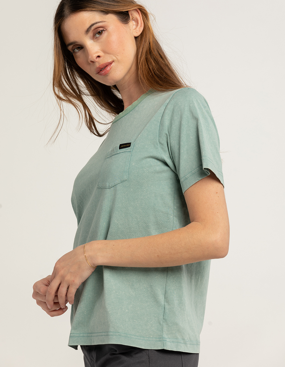 SANTA CRUZ Holo Wave Womens Pocket Tee - MINT | Tillys