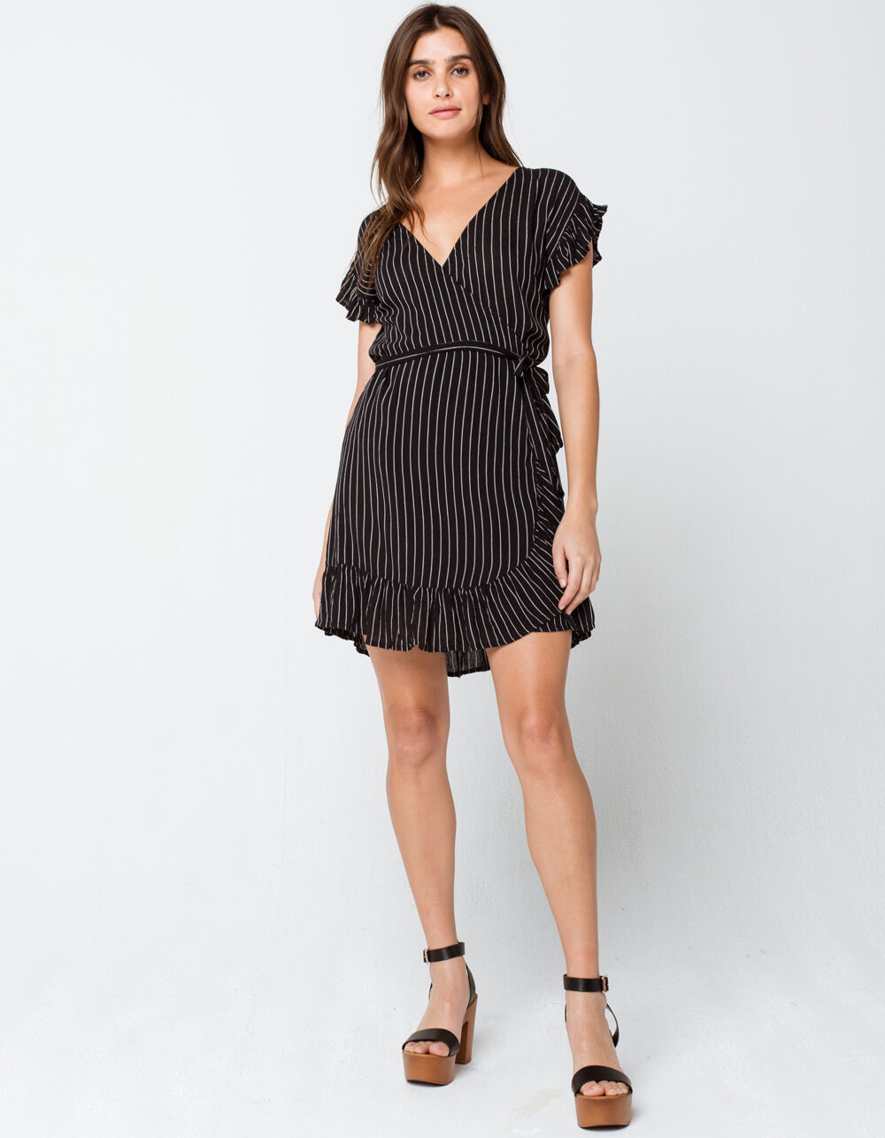 BILLABONG Wrap And Roll Wrap Dress BLACK Tillys