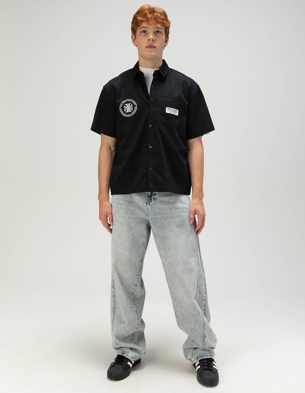 WEST COAST CHOPPERS Mens Button Up Shirt - BLACK