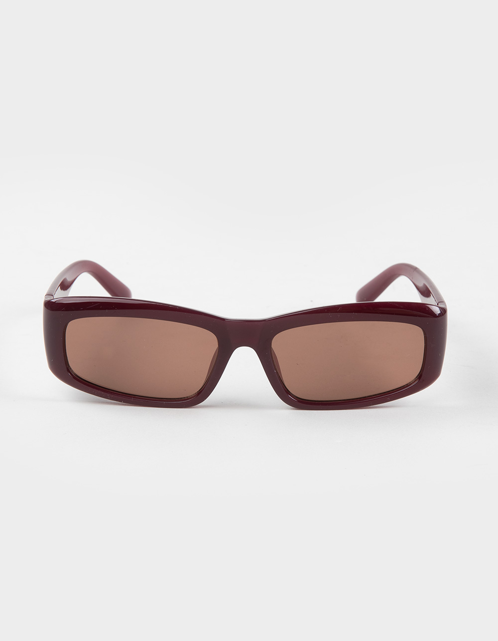 RSQ Angular Rectangle Sunglasses - BURGUNDY