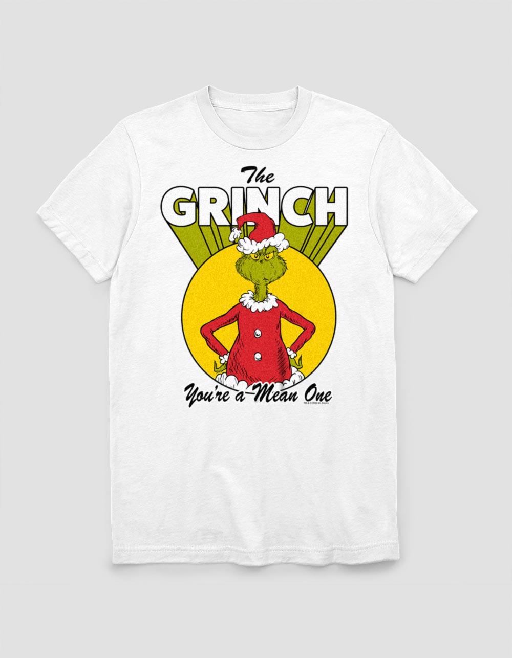 DR. SEUSS You're A Mean One Grinch Bold Unisex Holiday Tee - WHITE