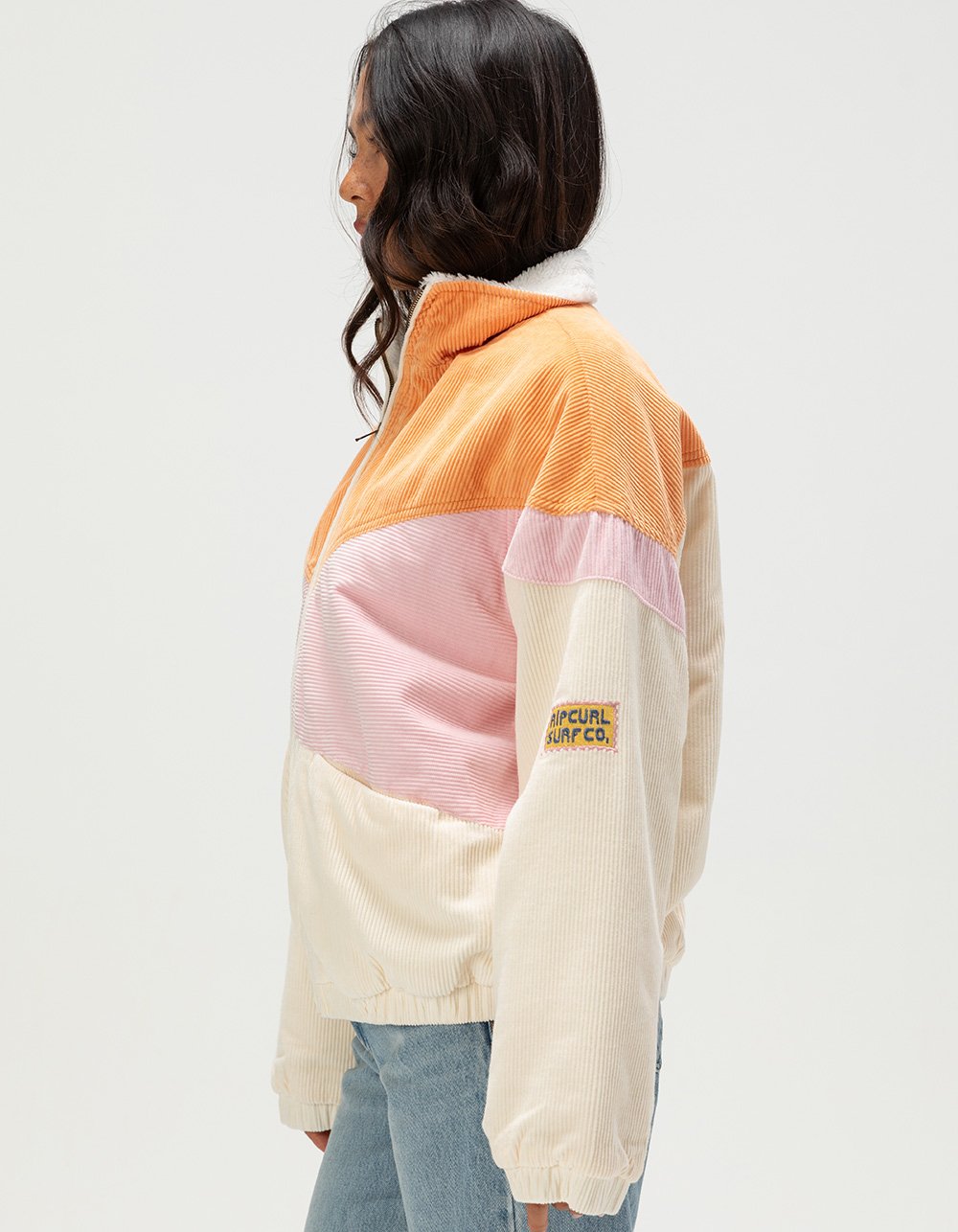 RIP CURL Sunset Womens Corduroy Jacket - WHITE COMBO