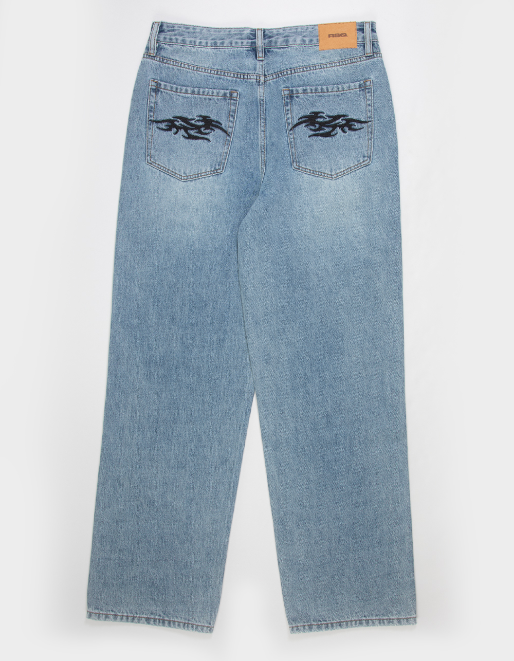RSQ Mens Baggy Embroidered Jeans