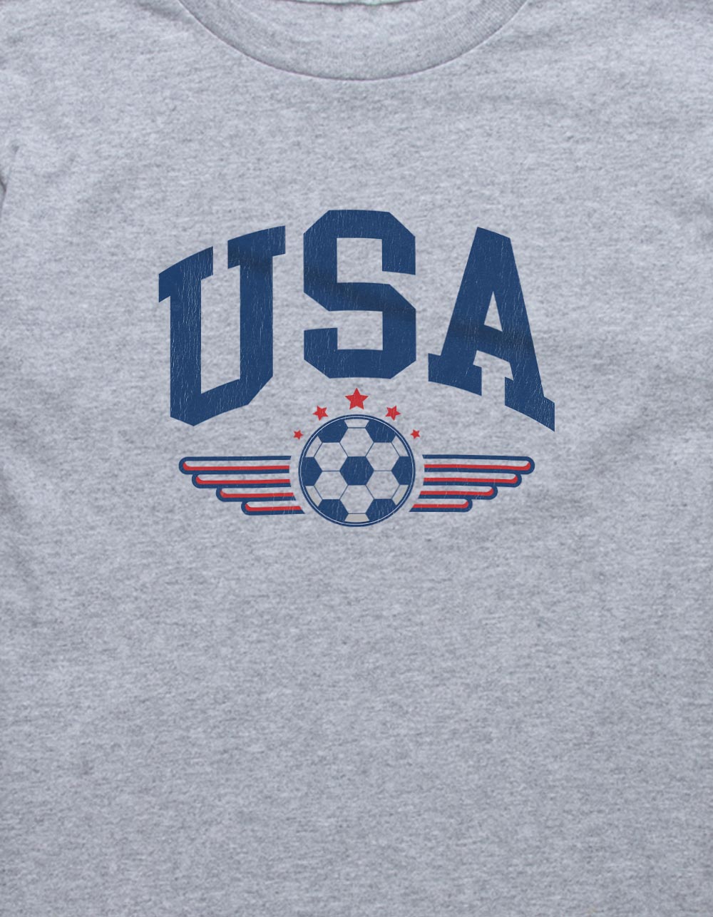 SOCCER USA Wings Unisex Kids Tee - HEATHER GRAY