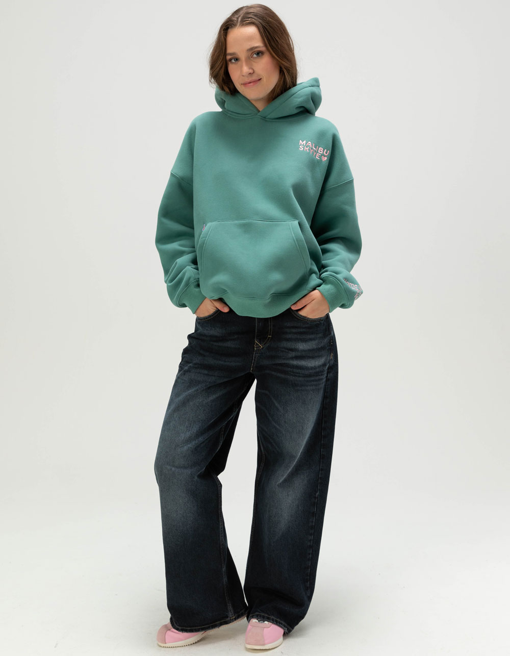 MALIBU SKYYE Home Is Wherever You Are Womens Hoodie - PINE