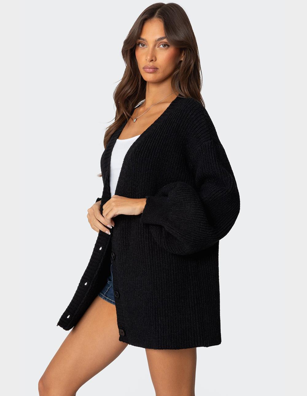 EDIKTED Mathilde Oversized V-Neck Cardigan